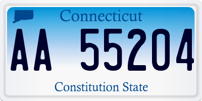 CT license plate AA55204