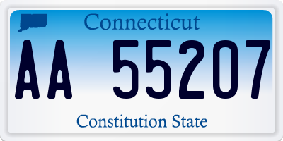 CT license plate AA55207