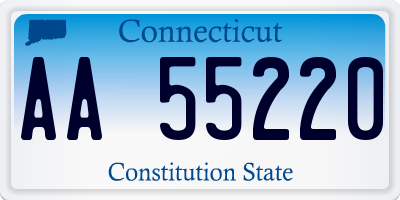 CT license plate AA55220