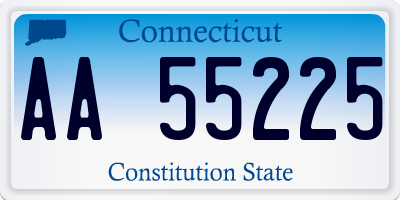 CT license plate AA55225