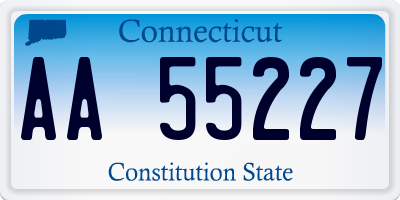 CT license plate AA55227