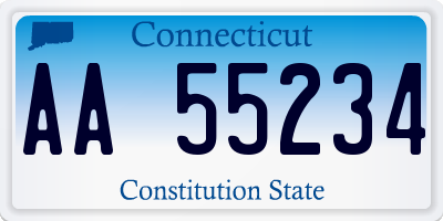 CT license plate AA55234