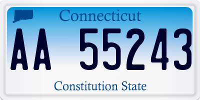 CT license plate AA55243