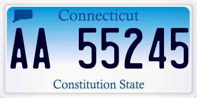 CT license plate AA55245