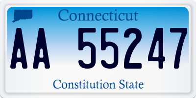 CT license plate AA55247