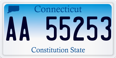 CT license plate AA55253