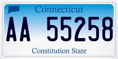 CT license plate AA55258