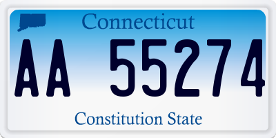 CT license plate AA55274