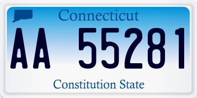 CT license plate AA55281