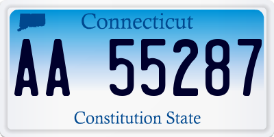 CT license plate AA55287