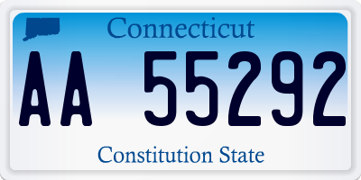 CT license plate AA55292