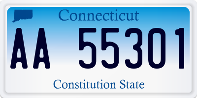 CT license plate AA55301