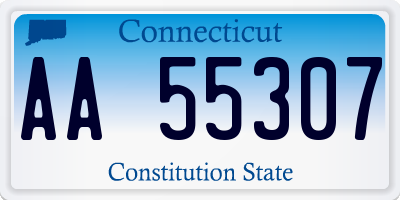 CT license plate AA55307