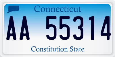 CT license plate AA55314