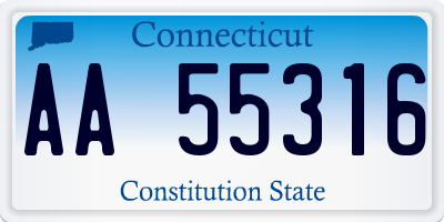 CT license plate AA55316