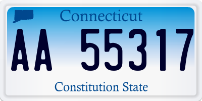 CT license plate AA55317