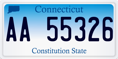 CT license plate AA55326