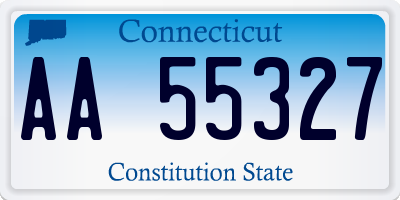 CT license plate AA55327
