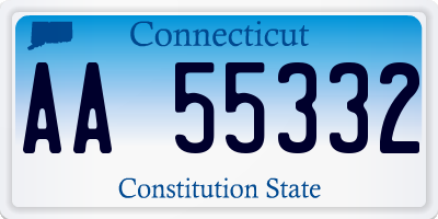 CT license plate AA55332