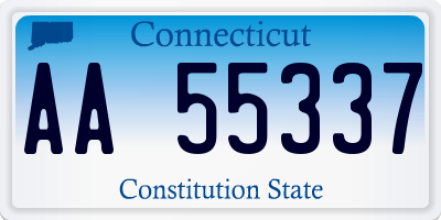 CT license plate AA55337