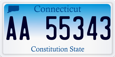 CT license plate AA55343