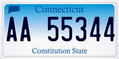 CT license plate AA55344