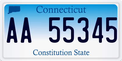 CT license plate AA55345