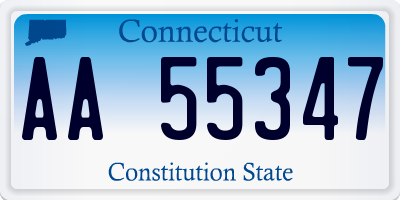 CT license plate AA55347