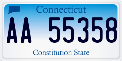 CT license plate AA55358