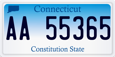 CT license plate AA55365