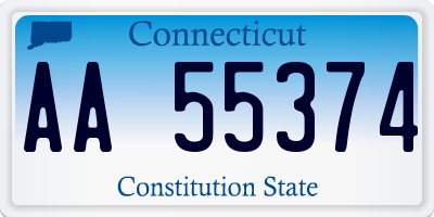 CT license plate AA55374