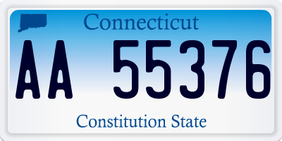 CT license plate AA55376