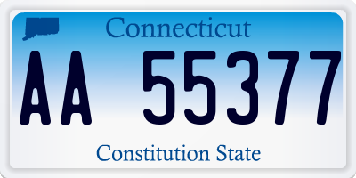 CT license plate AA55377