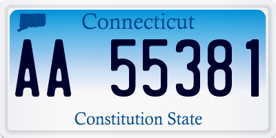 CT license plate AA55381