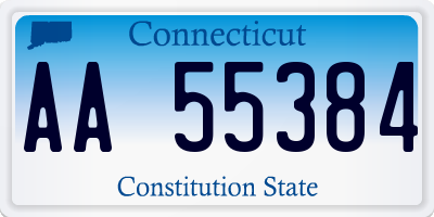 CT license plate AA55384