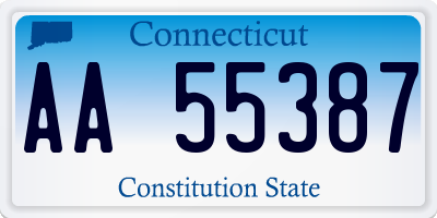 CT license plate AA55387