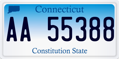 CT license plate AA55388