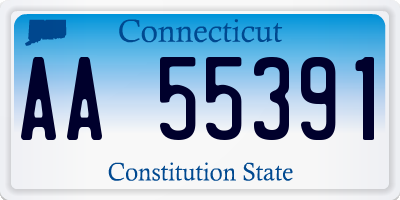 CT license plate AA55391