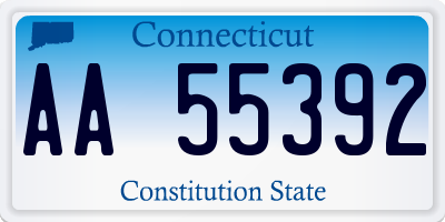 CT license plate AA55392