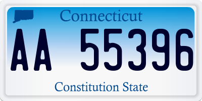 CT license plate AA55396