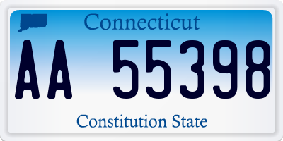 CT license plate AA55398