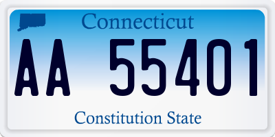 CT license plate AA55401