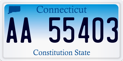 CT license plate AA55403