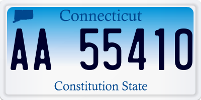 CT license plate AA55410