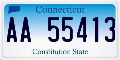 CT license plate AA55413