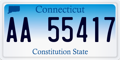 CT license plate AA55417