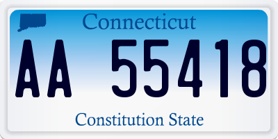 CT license plate AA55418