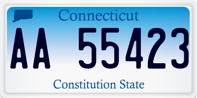 CT license plate AA55423