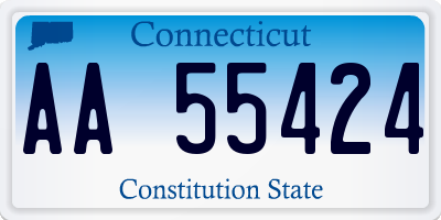 CT license plate AA55424