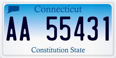 CT license plate AA55431